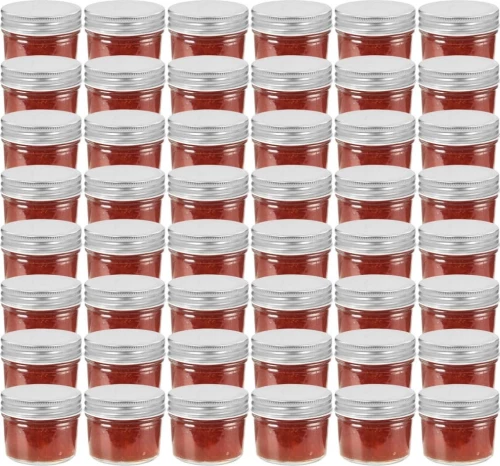 vidaXL Δοχείο Μπουφέ Γυάλινο με Ασημένιο Καπάκι 110ml (48τμχ)