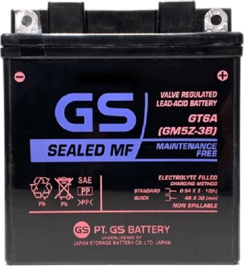 Μπαταρία Κλειστού Κυκλώματος Gs Gt6A Gm5Z-3B ( Yb5L-B ) 12V 6Ah Gsbattery Gsgt6A