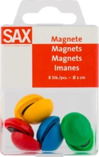 Sax Μαγνήτες Χρωματιστοί 30mm 6 Τμχ. 16982801