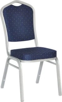 Hilton Καρέκλα Μεταλλική Silver Ύφασμα Μπλε 44X55X93Cm Εμ513,3