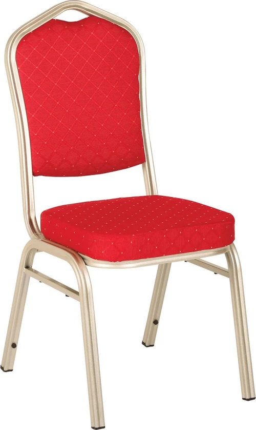 Hilton Καρέκλα Μεταλλική Light Gold/Ύφασμα Κόκκινο 44X55X93Cm Εμ513,5
