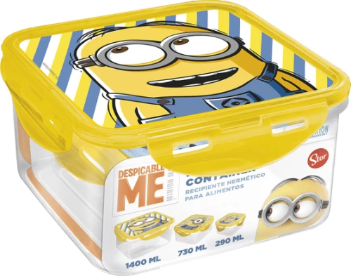 Stor Stor Minions Σκεύη Φύλαξης Φαγητού, 3 τεμάχια