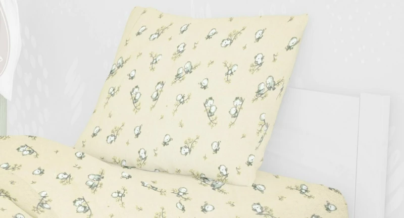 Dimcol Μαξιλαροθήκη Birds 50x70cm 16 Ecru