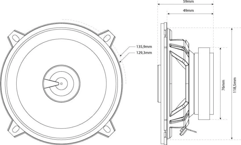 Mtx Tx250C Ζεύγος Ομοαξονικών Ηχείων (5.25''-13Cm) Ισχύος 45Wrms/4Ω