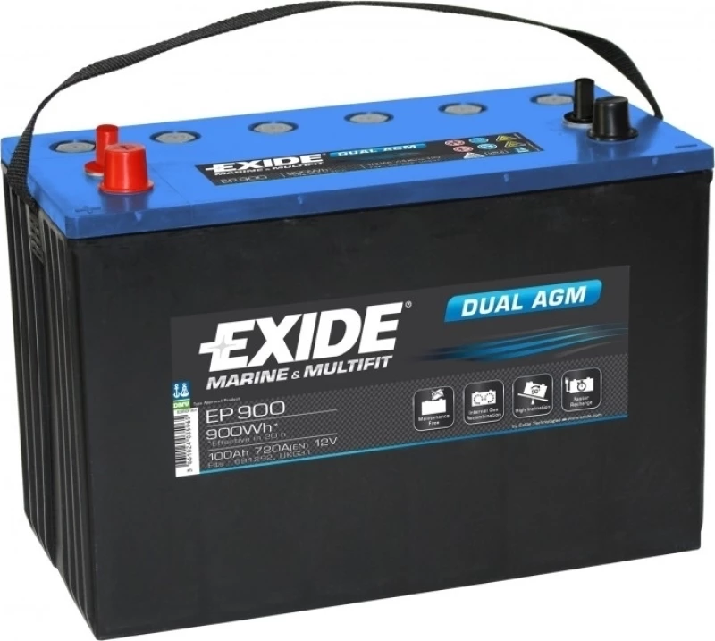 Exide 12V 100Ah Dual AGM EP900