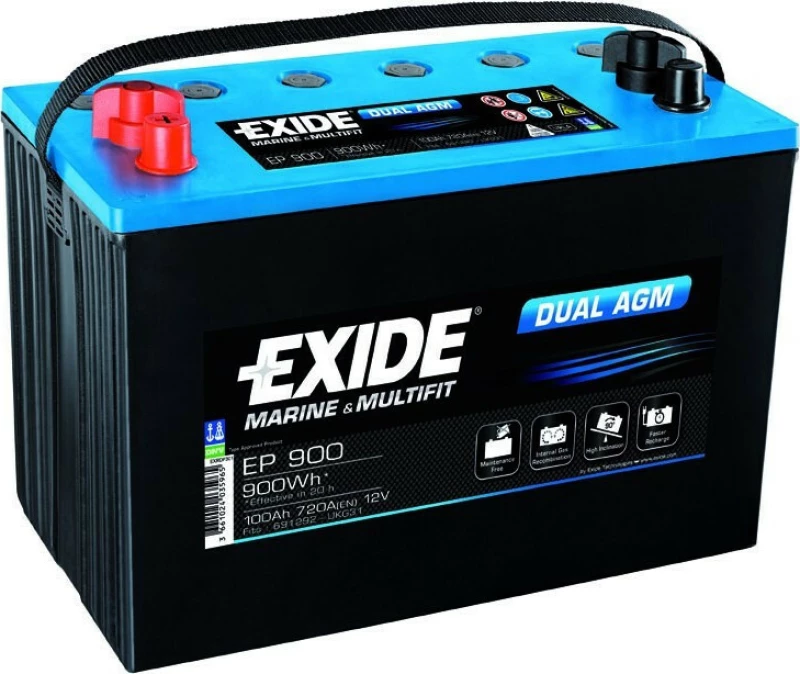 Exide 12V 100Ah Dual AGM EP900