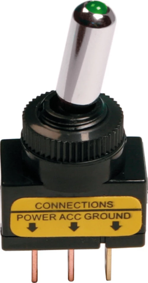 Lampa Racing-Type Aluminium Toggle Switch Green Led