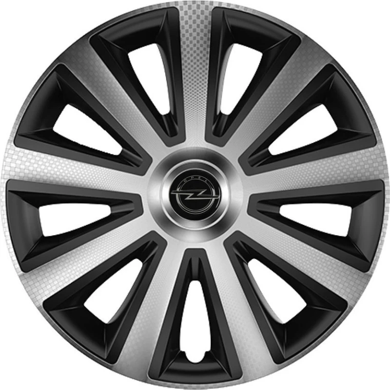 Versaco Σετ Τάσια Αυτοκινήτου Aviator Carbon Silver / Black με Σήμα Opel 4τμχ 15"