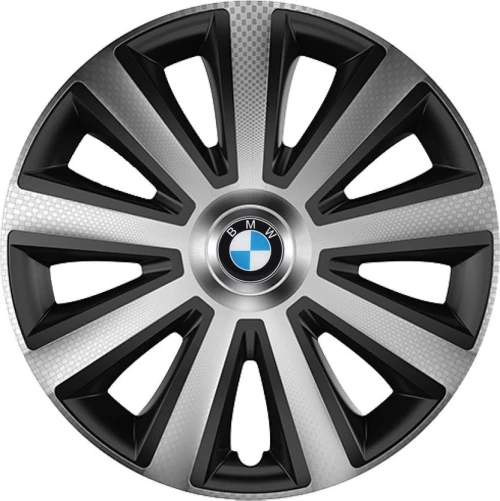 Versaco Σετ Τάσια Αυτοκινήτου με Σήμα BMW 4τμχ 16" Ασημί/Μαύρο