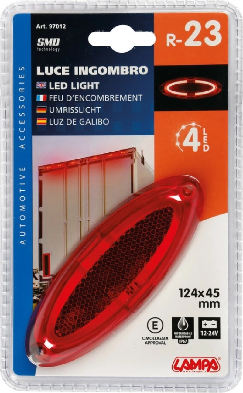 Lampa 97012 12/24V - Κόκκινο