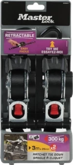 Master Lock Ιμάντες με Αυτόματη Καστάνια 3mx25mm και Γάντζο S Σετ 2τμχ