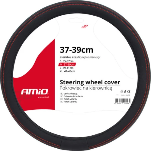AMiO Κάλυμμα Τιμονιού Μαύρο 37-39cm