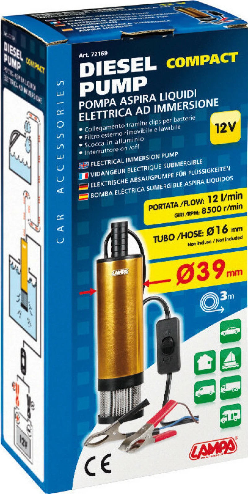 Lampa Ηλεκτρική Αντλία Αναρρόφησης Diesel 12V/12L