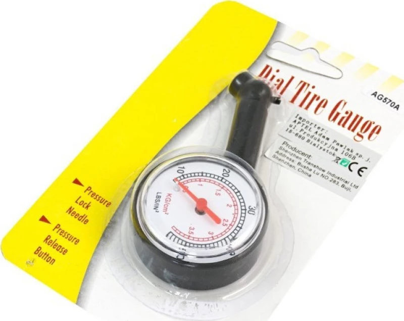 Αναλογικό Μανόμετρο Πίεσης Τροχών Ag570A, Έως 50Psi
