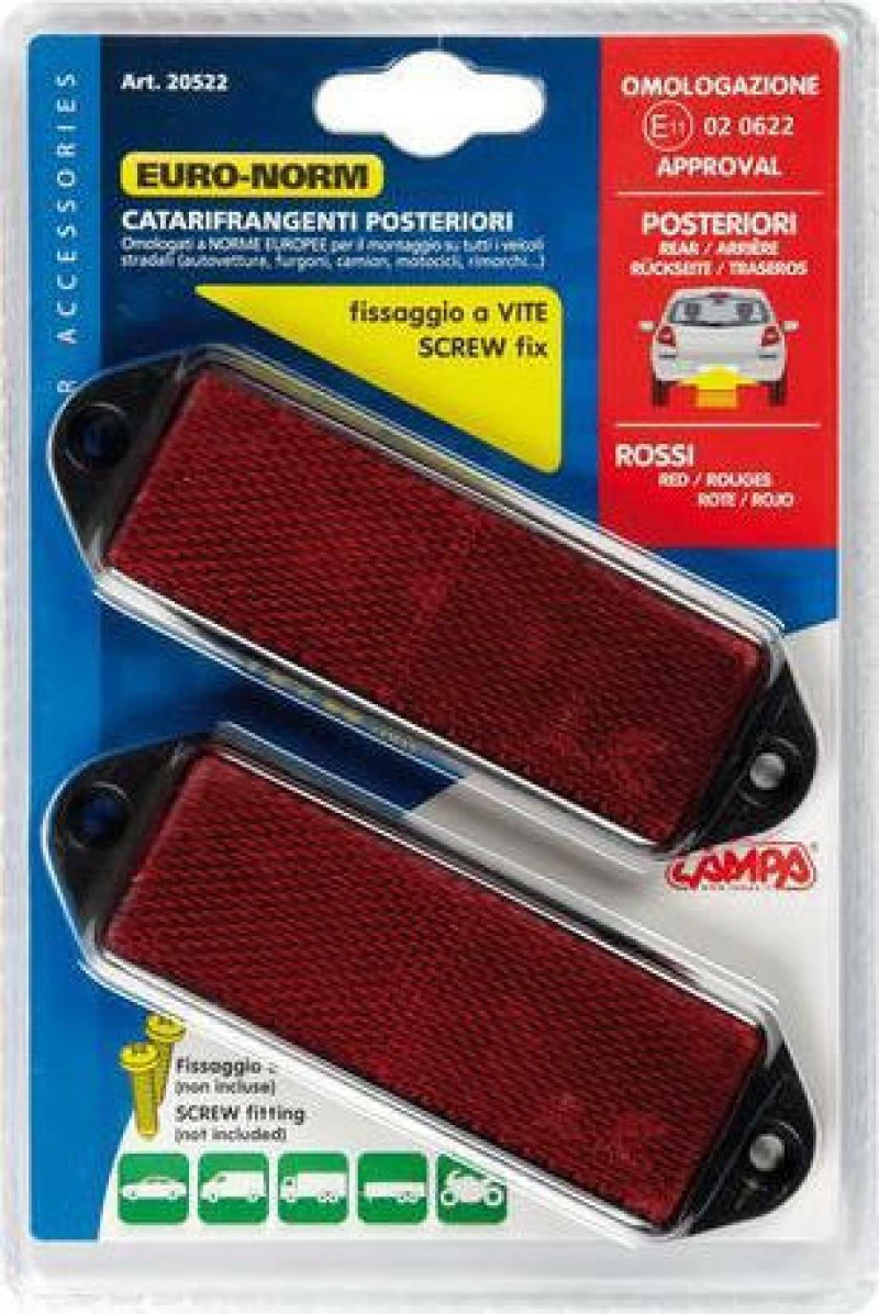 Lampa Αντανακλαστικά Κόκκινα Euro-Norm 90x35mm 2τμχ