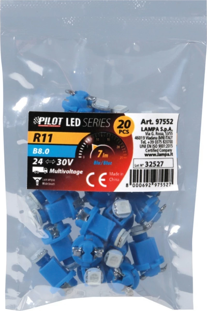 Lampa R11 Blue 24V 20τμχ