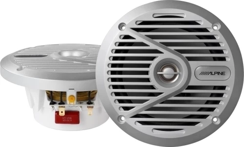Alpine SPS-M601 Ζεύγος Αδιάβροχων Ασημί Ομοαξονικών Ηχείων Marine 6.5'' Ισχύος 100Watt Max