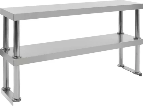 Ράφι Επιτραπέζιο για Πάγκο Διώροφο 120x30x65 εκ. Ανοξ. Ατσάλι