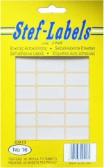 Stef Labels Αυτοκόλλητες Ετικέτες σε Λευκό Χρώμα 30x13mm