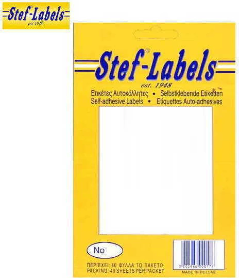 Stef Labels Αυτοκόλλητες Ετικέτες σε Λευκό Χρώμα 48x13mm