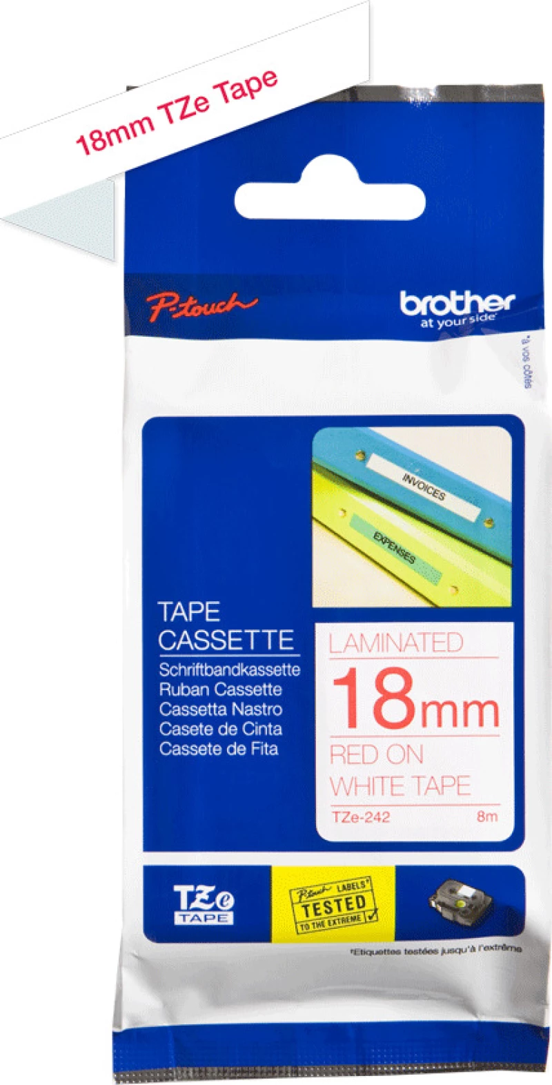 Brother TZE-242 Ταινία Ετικετογράφου (8m x 18mm) Λευκό