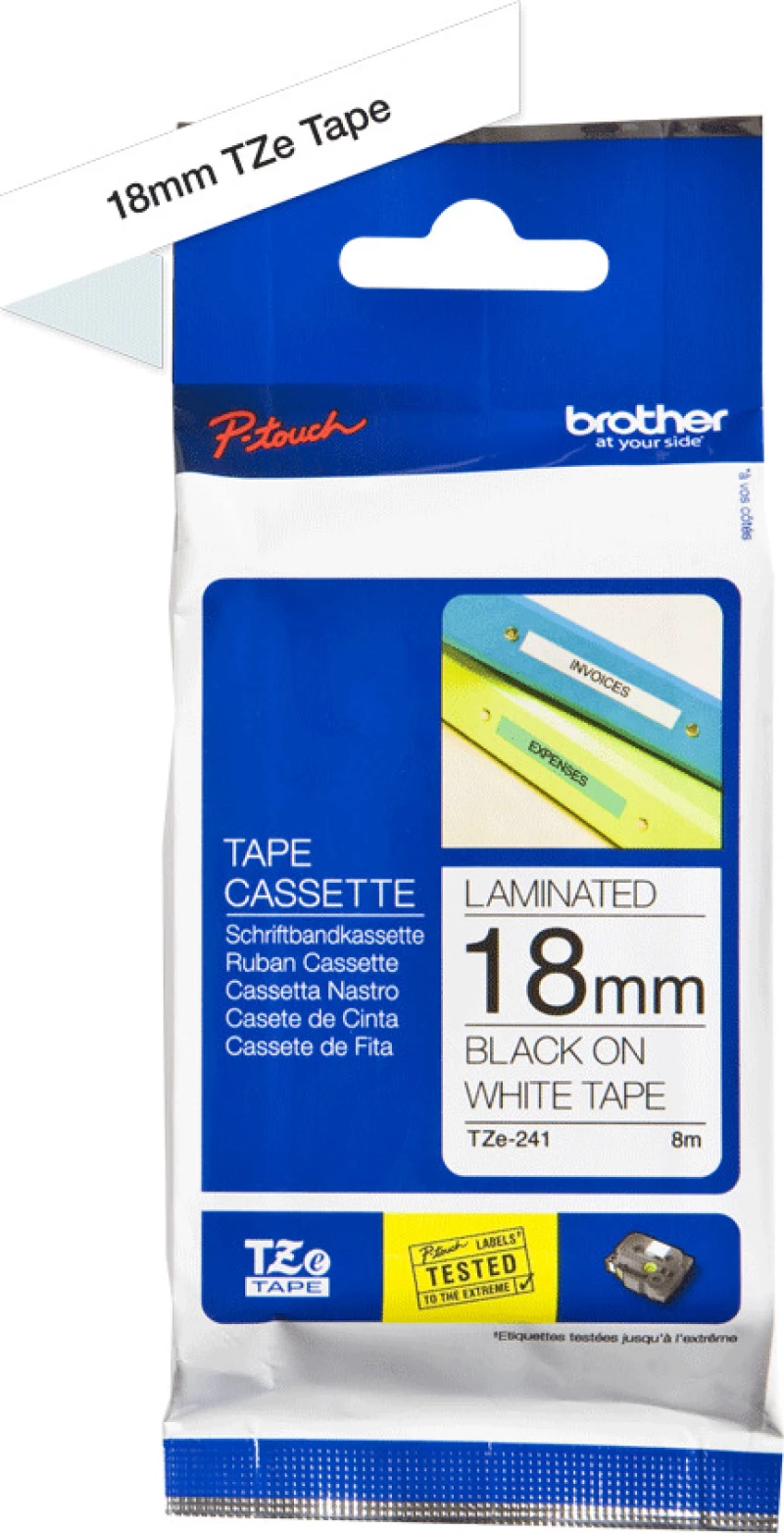 Brother TZE-241 Ταινία Ετικετογράφου (8m x 18mm) Λευκό