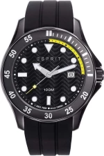 Esprit Esprit Ανδρικό Ρολόι Με Μάυρο Λουράκι Καουτσούκ Και Ασημένιους Δείκτες Es108831001
