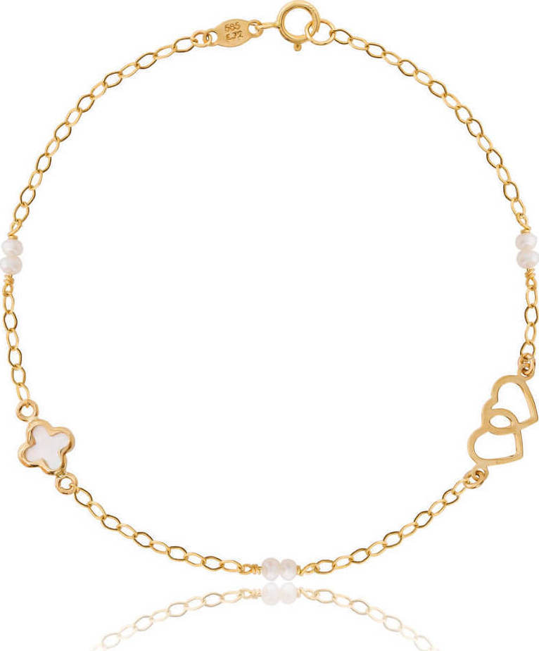 Βραχιόλι με μαργαριτάρι χρυσό 14Κ