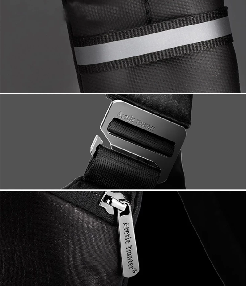 Arctic Hunter Τσάντα Crossbody Xb00041-Bk, Αδιάβροχη, Μαύρη