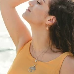Κολιέ από ασήμι 925° Χελωνάκι με λευκά ζιρκόνια