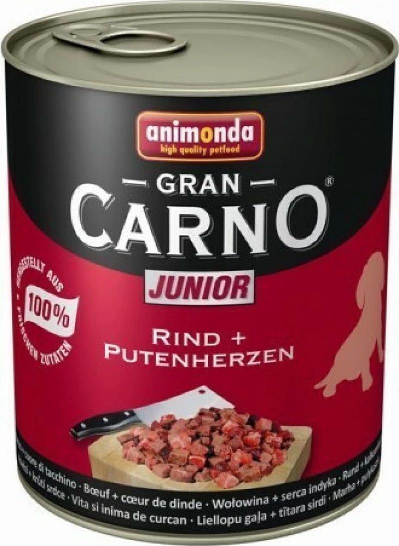 Animonda Gran Carno Junior Βοδινό / Καρδιά Γαλοπούλας 800gr