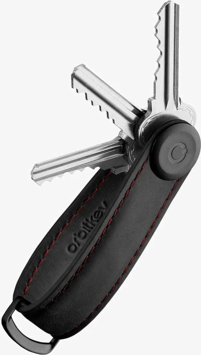 Κλειδοθηκη Orbitkey Key Organiser Crazy Horse Leather Obsidian Black/Red