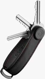 Κλειδοθηκη Orbitkey Key Organiser Crazy Horse Leather Obsidian Black/Red