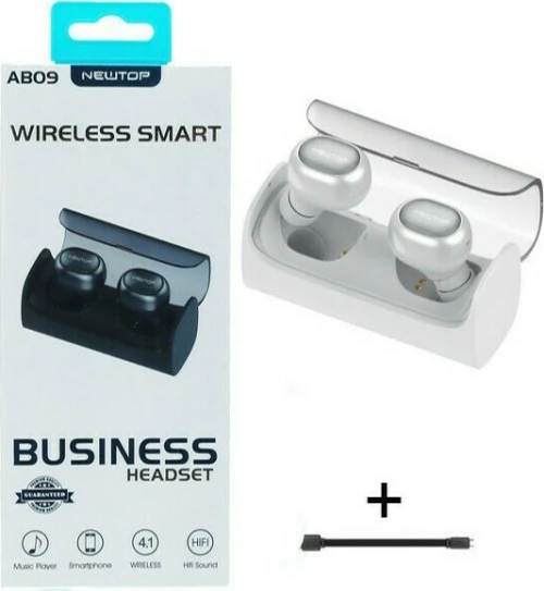 Newtop AB09 In-ear Bluetooth Handsfree Λευκό