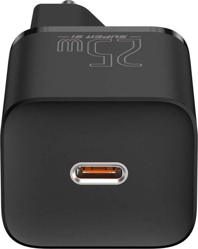Baseus USB-C Cable & USB-C Wall Adapter 25W Μαύρο (Super Si)