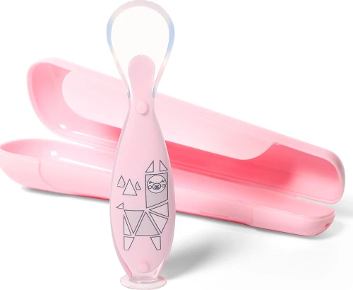 Babyono Εκπαιδευτικό Κουταλάκι Σιλικόνης Pink