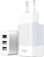 XO micro USB Cable & 3x USB-A Wall Adapter Λευκό (L72)