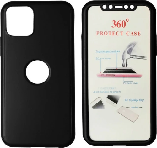 Powertech Back Cover & Tempered Glass Μαύρο (iPhone 11 Pro)