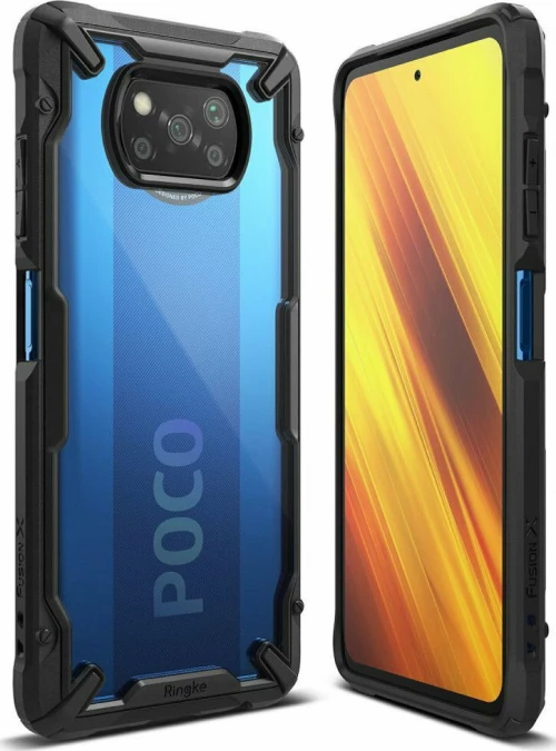Ringke Fusion X Back Cover Πλαστικό Μαύρο (Poco X3 NFC)