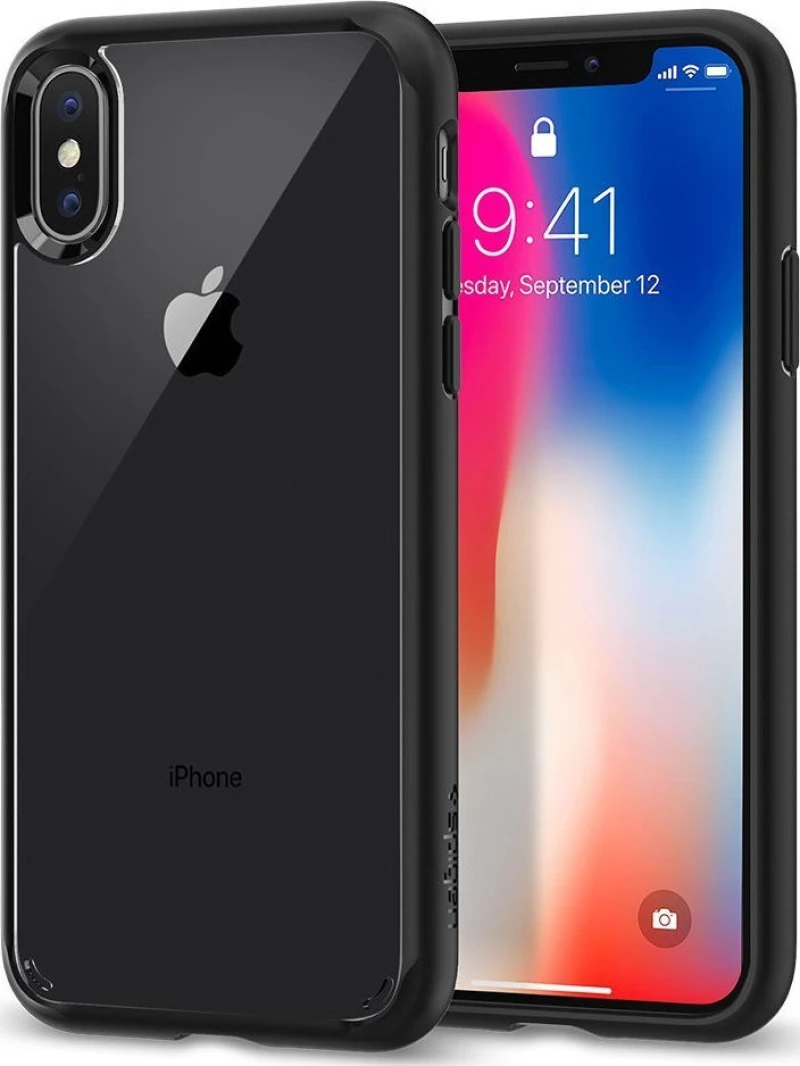 Spigen Ultra Hybrid Back Cover Πλαστικό Μαύρο Matte Black (iPhone X / Xs)