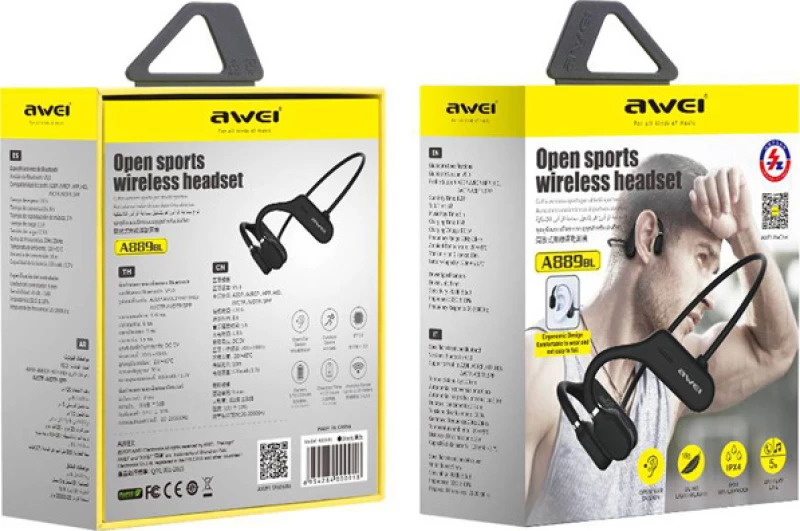 Awei A889BL Earbud Bluetooth Handsfree Μαύρο