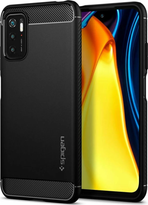 Spigen Rugged Armor Back Cover Πλαστικό Ανθεκτική Μαύρο (Redmi Note 10 5G / Poco M3 Pro)