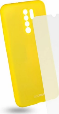 Egoboo Rubber Back Cover Σιλικόνης Lime & Tempered Glass (Redmi 9)