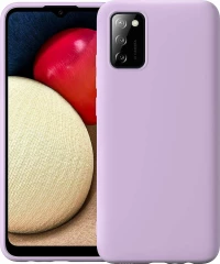 Samsung Galaxy A02S - Slim Liquid Silicone Gel Rubber Case Soft Touch Back Cover matte Light Purple (oem)