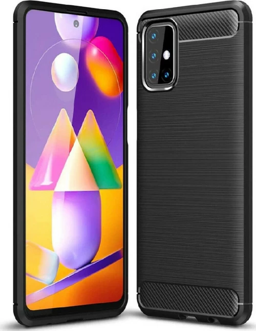 Ancus Carbon Back Cover Σιλικόνης Μαύρο (Galaxy M51)