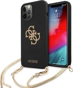 Guess 4G Logo Collection Back Cover Σιλικόνης με Λουράκι Μαύρο (iPhone 12 Pro Max)
