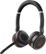 Jabra Evolve 75 UC Duo + Link 370 Ασύρματα On Ear Multimedia Ακουστικά με μικροφωνο και σύνδεση Bluetooth / USB-A