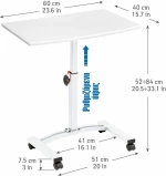 Tatkraft Τροχήλατο τραπεζάκι laptop 60 x 40 x 52/84 cm Λευκό