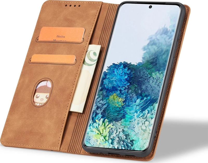 Bodycell PU Leather Wallet Δερματίνης Καφέ (Redmi 7)
