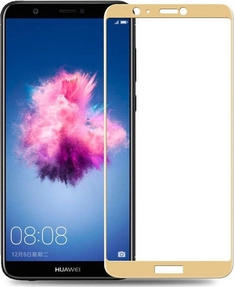 Προστασία Οθόνης Tempered Glass 9H/5D Full Glue Full Cover 0.3mm για Huawei P Smart 2018 - Χρώμα: Χρυσό